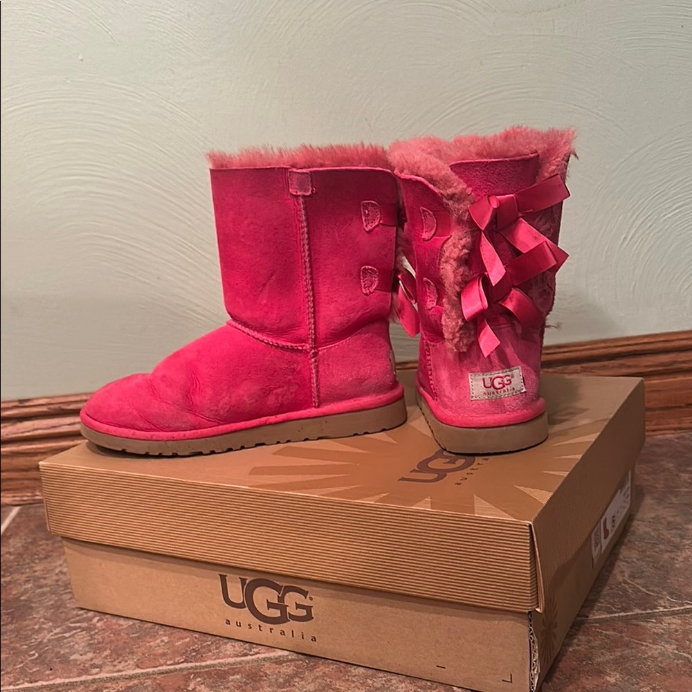 UGG Vibrant Pink Boots with Bows